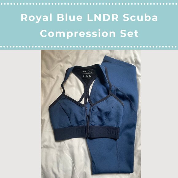 Royal Blue LNDR Scuba Compression Sports Bra and Legging Set - Small - Picture 1 of 14